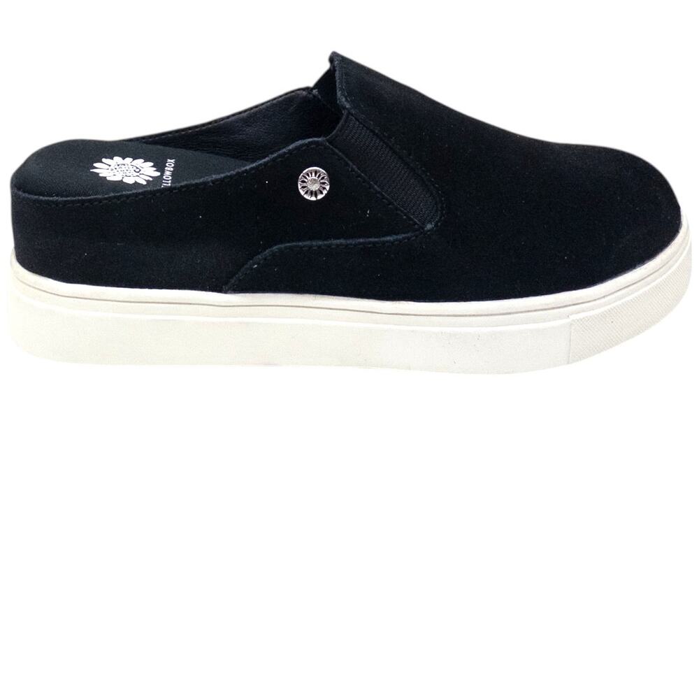 Yellowbox Women's 8 Black Melodee Suede Wedge Mule Comfort Shoe Slip On
